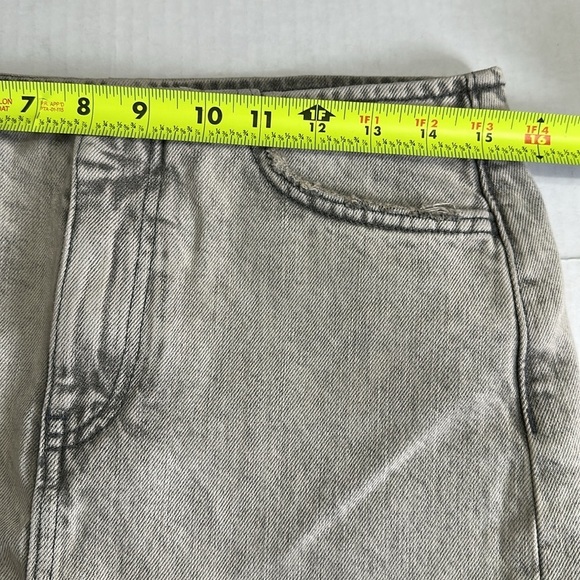 Zara Gray Wash Denim Pencil Short Jean Skirt Womens Small Back Split Coquette - Picture 9 of 12